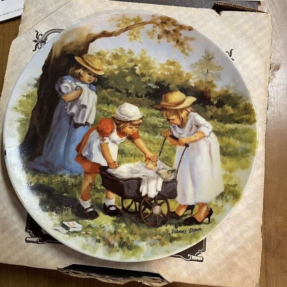 Knowles Fine China Office Hours Vintage Collector Plate Artist Jeanne Down 8.25” - Picture 3 of 6